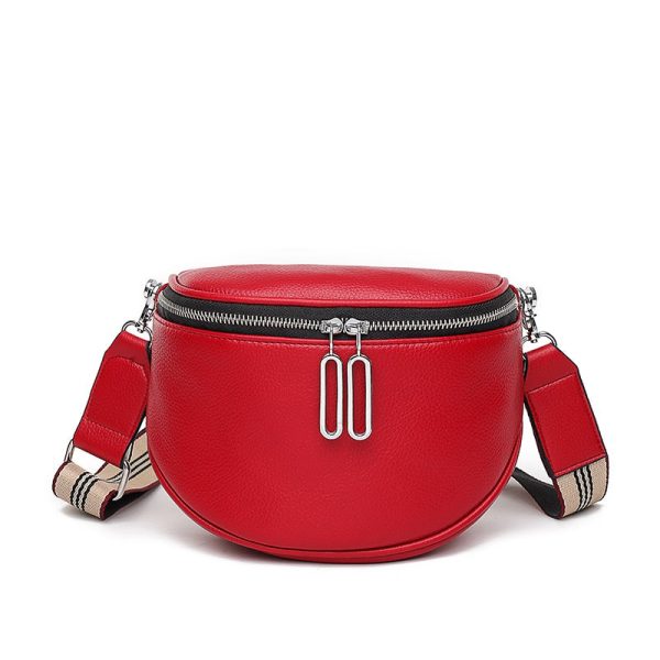 sac banane rétro en cuir rouge