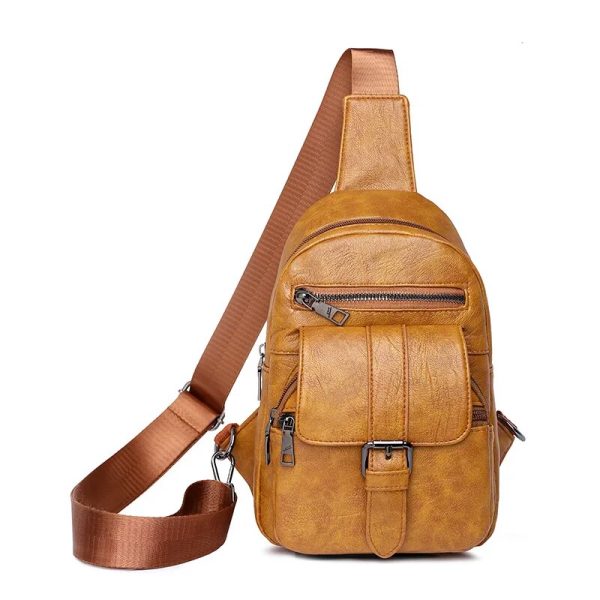 Sac banane bandoulière cuir marron clair