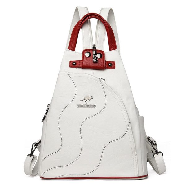 sac à dos pour femme simili cuir PU blanc