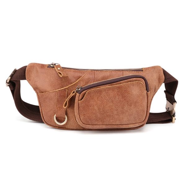 sac banane cuir marron homme chic