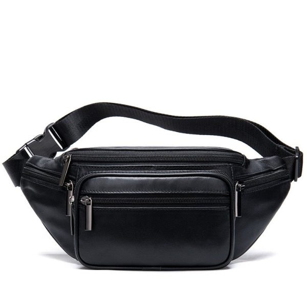 sac banane cuir noir femme