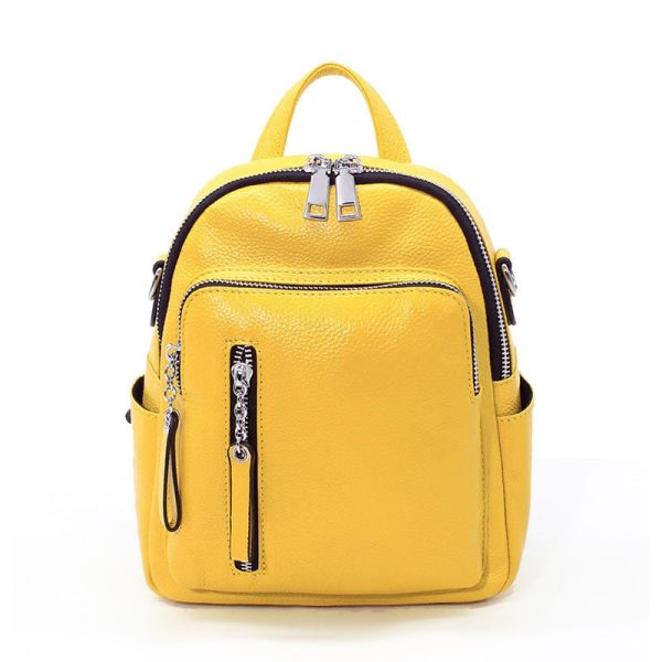 sac à dos cuir jaune pour femme