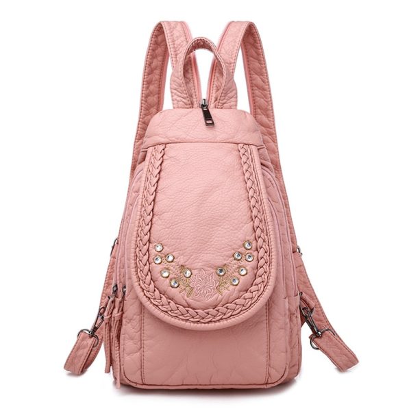 sac à dos en cuir PU rose
