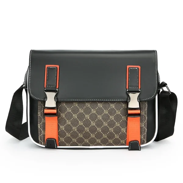 sac à main à rabat en cuir PU marron