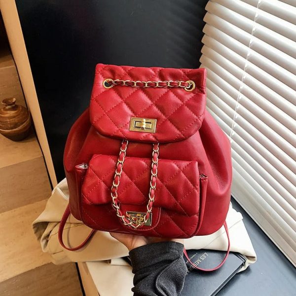 sac à dos seau Bordeaux en cuir
