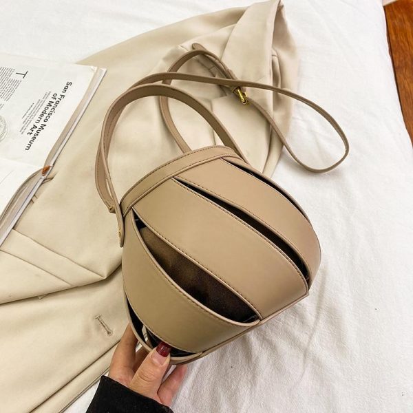 sac boule torsadé beige